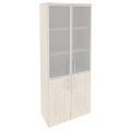Офисный шкаф высокий широкий со стеклом в раме