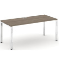 Стол руководителя на металлокаркасе на П-образных опорах (нерж.сталь)